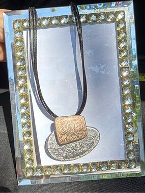 Dichroic Pendant Necklace in Gold and Silver